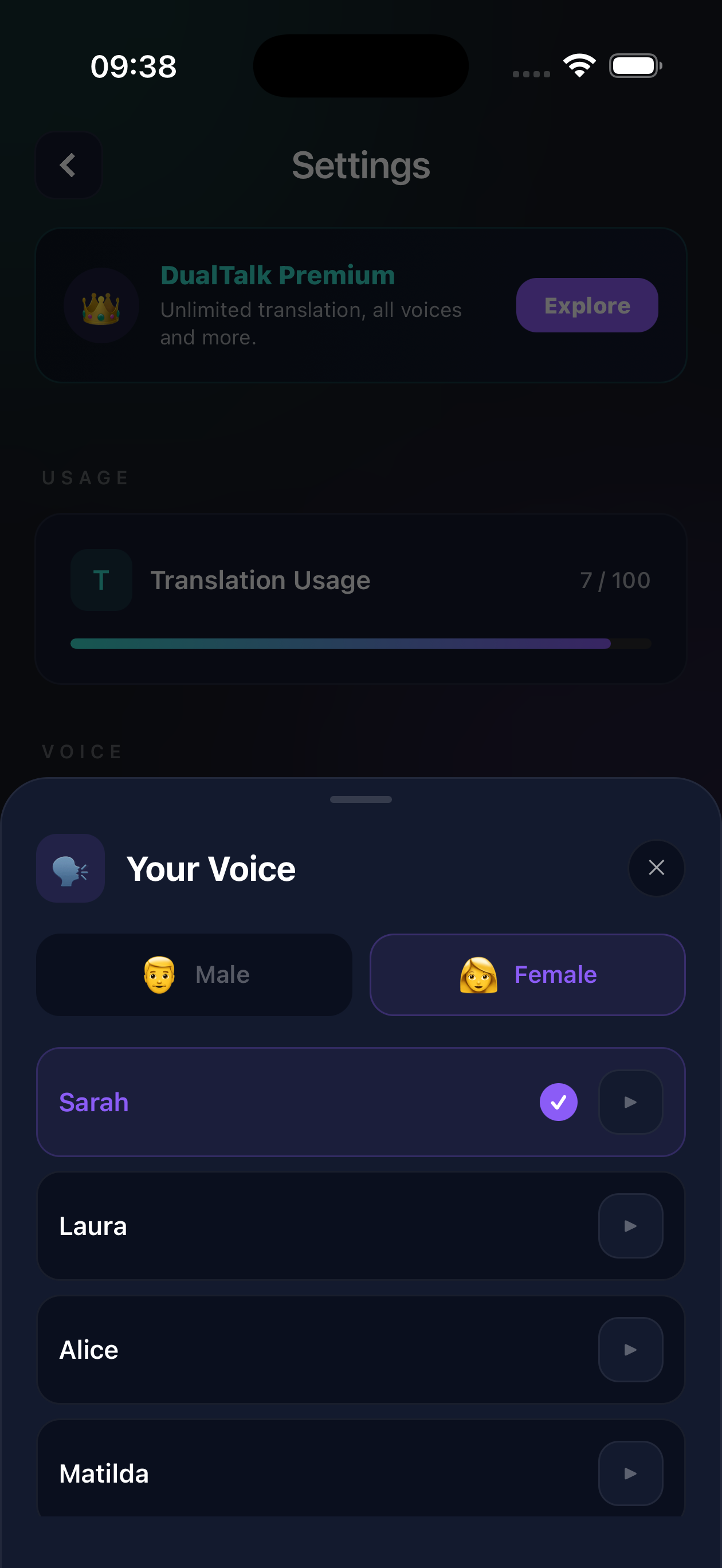 Voice Settings